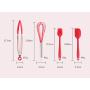 YWT 10 Piece Non-Stick Pan Environmentally Friendly Silicone Kitchen Utensils- Silicone Kitchenware Set Cooking Shovel Spoon Tool-Red-Suitable for Cooking and Baking