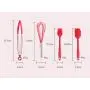 YWT 10 Piece Non-Stick Pan Environmentally Friendly Silicone Kitchen Utensils- Silicone Kitchenware Set Cooking Shovel Spoon Tool-Red-Suitable for Cooking and Baking