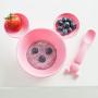 Bumkins Disney Minnie Mouse Suction Silicone Baby Feeding Set, Bowl, Lid, Spoon, BPA-Free, First Feeding, Baby Led Weaning