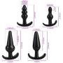 EDYellow 4Pcs Comfortable Silicone Trainer Set Massager for Men and Women(Black)