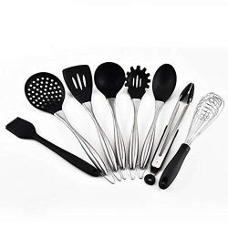 8 Sets Of Silicone Kitchenware, Stainless Steel Handle Kitchen Set, High Temperature Anti-Scalding Cooking Spoon Shovel
