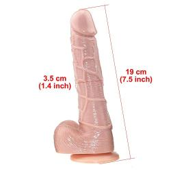 Sex Talk 7.5 Inches Realistic Huge Silicone Dildo with Suction Base Lifelike Dildo with Vein Texture Sex Toys