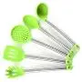 JunbosiKitchenware Silicone Kitchenware 5 Piece Set Stainless Steel Handle Cooking Leaking Nonstick Cookware Set Kitchen Tool