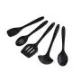 Silicone Kitchenware Five-piece Non-stick Cookware Five-piece Protective Pot Silicone Shovel Spoon Spoon Spoon Colander Rice Spoon (Color : Black)