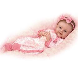 Lifelike Baby Doll Poseable and Weighted with Hand-Rooted Hair by The Ashton-Drake Galleries
