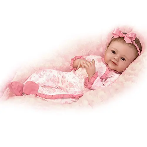 Lifelike Baby Doll Poseable and Weighted with Hand-Rooted Hair by The Ashton-Drake Galleries