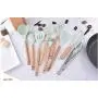 JunbosiKitchen Japanese Style Simple Wind Kitchenware 9 Piece Set Fresh Green Silicone Kitchenware Set Spatula Soup Set