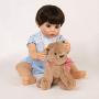 Yesteria Full Silicone Reborn Baby Dolls with Toy Puppy 22 Inches Realistic Newborn Blue Baby Jumpsuit