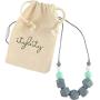 Baby Teething Necklace for Mom, Silicone Teething Necklace, BPA Free (Gray/Mint/White)