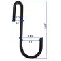 HUJI S Shaped Hanging Hooks for Kitchenware Pots Pans Utensils (Set of SIX, Black Iron S Shaped Hooks)