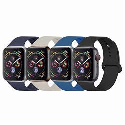 YANCH Compatible with for Apple Watch Band 38mm 42mm 40mm 44mm, Soft Silicone Sport Band Replacement Wrist Strap Compatible with for iWatch Series 4/3/2/1, Nike+,Sport,Edition