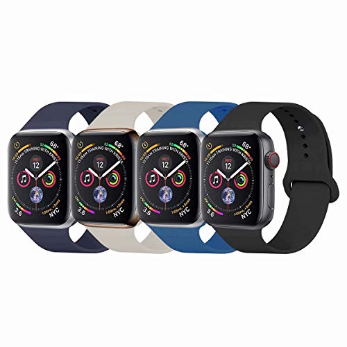 YANCH Compatible with for Apple Watch Band 38mm 42mm 40mm 44mm, Soft Silicone Sport Band Replacement Wrist Strap Compatible with for iWatch Series 4/3/2/1, Nike+,Sport,Edition