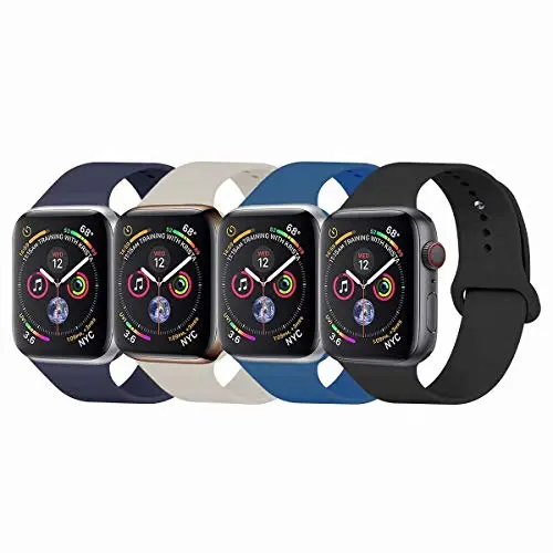 YANCH Compatible with for Apple Watch Band 38mm 42mm 40mm 44mm, Soft Silicone Sport Band Replacement Wrist Strap Compatible with for iWatch Series 4/3/2/1, Nike+,Sport,Edition