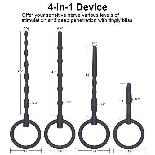 4Pcs Silicone Massage Ureth-RAL Dilator Plug Massage Toy for Men