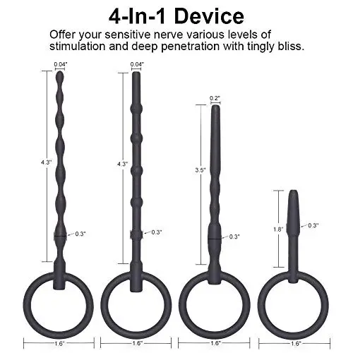 4Pcs Silicone Massage Ureth-RAL Dilator Plug Massage Toy for Men