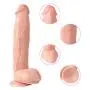 Realistic M-ásságer Wand for Women 12 inch Suction Cup Feels Like Skin Adult Toys，Flexible and Soft Huge Size Long Waterproof Silicone, Hands Free Play for Couples Pleasure Flesh