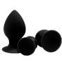 Silicone Anal Sex Toy,Unisex Anal Trainer Kit Butt Plug Set (Three-Piece Suit) (Black)