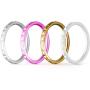 ThunderFit Thin and Stackable Silicone Rings, 8 Rings / 4 Rings / 1 Ring - Silicone Wedding Bands for Women - Diamond Pattern