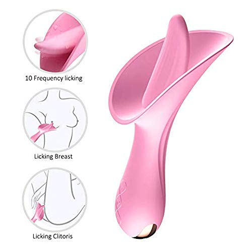 10 Vibration Modes USB Charged Tongue Lick 10 Mode Toy Female T-Controlled Stimulator