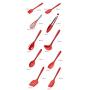 HS-ZGC Kitchenware All Inclusive Silicone Kitchen Utensils Set of 10 Non-Stick Silicone Shovel Spoon Kitchen Tools Set of 10,Red