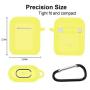 AirPods Case,SATLITOG Protective Silicone Cover Compatible with Apple AirPods 2 and 1(Not for Wireless Charging Case)(Light Yellow)