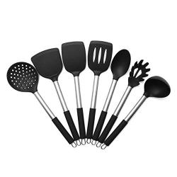 Gwjs Silicone Stainless Steel Kitchenware, Nonstick Spatula Silicone Kitchenware Kitchen Gadget Kitchen Tools-seven-piece Set 35cm(14inch)