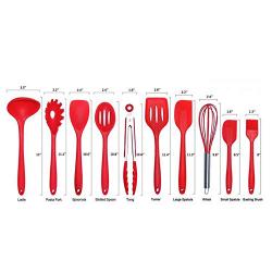 Kitchen Utensils,silicone Kitchenware 10-piece Set Of Non-stick Heat-resistant Cooker Silicone Spatula Set Kitchen Gadget Kitchen Tool-red 10.8inch