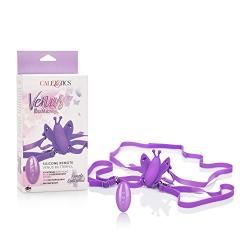 CalExotics Venus Butterfly Silicone Remote Wireless Micro Butterfly ? Waterproof Hands Free Strap On Personal Massager with Controller ? Adult Vibrator Sex Toy for Couples - Purple