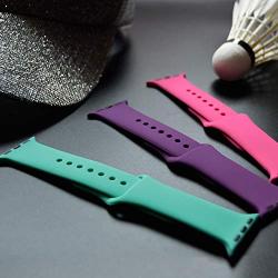 TIMTU Sport Band Compatible with Apple Watch Band 40mm 38mm 42mm 44mm, Soft Silicone Strap Replacement for Apple Watch Series 5 4 3 2 1 for Women/Men