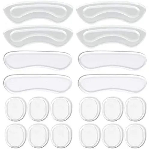 Heel Grips, 8PCS Heel Inserts, 12PCS Shoe Inserts, Gel Heel Cushion Inserts for Women Men, Adhesive Shoe Pads for Loose Shoes, Heel Slipping, Rubbing