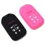 (Pack of 2) Black Rose 7 Buttons Key Fob Cover Case Fits 2018 2019 Honda Odyssey Elite Ex Smart Keyless Remote Key Fob Driver 2