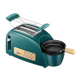 QIN.J.FANG-Kitchen 1200W Multi-functional Stainless Steel 2 Slices Bread Roaster set,220 v Can be Test bread, yogurt, hot milk, steamed, fried, thawed, reheated,Green