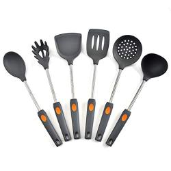 Hjyi Kitchen Cooking Silicone kitchenware non-stick pot high temperature cooking spoon shovel set kitchen utensils shovel (6-piece set)