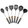 Hjyi Kitchen Cooking Silicone kitchenware non-stick pot high temperature cooking spoon shovel set kitchen utensils shovel (6-piece set)