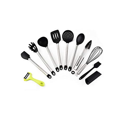 Silicone Kitchenware 10 Piece Set Stainless Steel Handle Kitchenware Set Non-stick Cookware Set