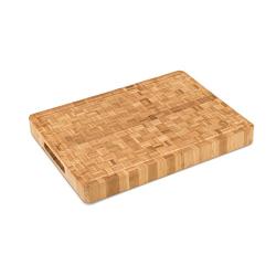 Large End Grain Bamboo Cutting Board [15?x11?x1?”] | Professional, Antibacterial Butcher Block | Non-Slip Rubber Feet by Top Notch Kitchenware