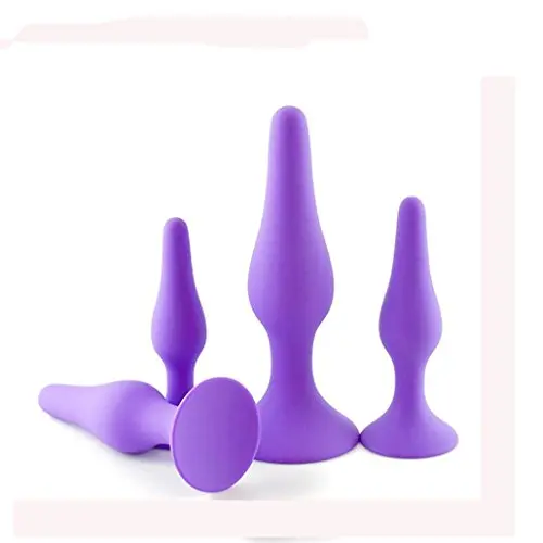 4Pcs Waterproof Anal Plug Sex Toys For Woman Butt Plugs Masturbator Silicone Anal Sex Toys (Purple)