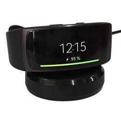 Kissmart Replacement Gear Fit 2 Charger, Charging Dock Cradle for Samsung Gear Fit 2 SM-R360 Smart Watch (Black) (Black)