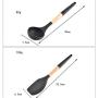 Silicone Kitchenware Set Of 9 Cooking Shovel Spoon Set Wood Plus Silicone Handle Colander Shovel Spaghetti Spoon Set