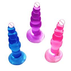 Zripool 10.5x2.5cm Medical Silicone Amal Dilator Whisper Quiet Masturbator Beads Butt Plùg Strong Suction Cup 5 Balls Anus Stimulate ?e-x Toys for Women Men