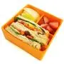 The Parent Diary All Silicone Lunch Box Meal Prep Container for Kids or Adults, Kid Friendly Easy to Open Lid (3 Compartment, Orange - 3 Compartments)