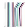 Senneny Set of 12 Silicone Drinking Straws for 30oz and 20oz Tumblers Yeti/Rtic- Reusable Silicone Straws BPA Free Extra Long with Cleaning Brushes- 6 Straight + 6 Bent (6mm diameter)