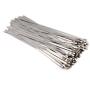 Vktech 100pcs Stainless Steel Exhaust Wrap Coated Locking Cable Zip Ties (11.8 Inch)