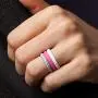 ThunderFit Womens Thin Swivel Rings, 10 Rings / 8 Rings / 4 Rings / 1 Ring - Stackable Silicone Wedding Rings - 2.5mm Wide - 2mm Thick