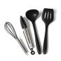 Jiyaru 10 pcs Silicone Kitchen Utensils Heat Resistant Cooking Baking Kitchenware Set Black