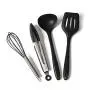 Jiyaru 10 pcs Silicone Kitchen Utensils Heat Resistant Cooking Baking Kitchenware Set Black