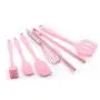 Silicone Cooking Utensil Set Pink 6 Piece Kitchenware Set for Nonstick Cookware - for Cooking, Baking, Frying, Grilling, Blending and Serving
