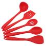 Jiyaru 5 pcs Nonstick Cookware Silicone Kitchen Utensils Heat Resistant Cooking Kitchenware Set