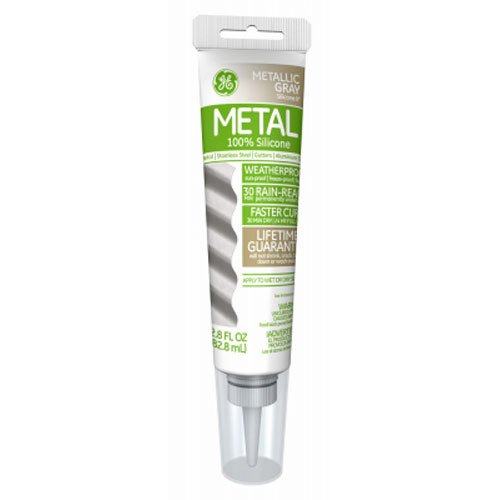 General Electric GE285  Aluminum and Metal  Silicone II Caulk, 2.8-Ounce,Metallic Grey