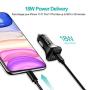 CHOETECH USB C Car Charger, 36W 2-Port Quick Charge 3.0 Power Delivery Type C Car Charger Compatible with iPhone 11/11 Pro/11 Pro Max/XS Max/XS/XR/X/8/8+, Galaxy Note 10/S10/S9/S9+, Pixel, iPad Pro